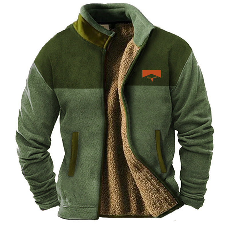 New Men's Fleece-Lined Cotton Jacket