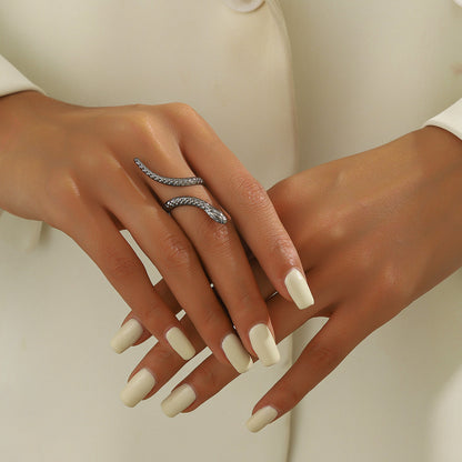 European And American Fashion Punk Goth Style Ring Snake-shaped Opening