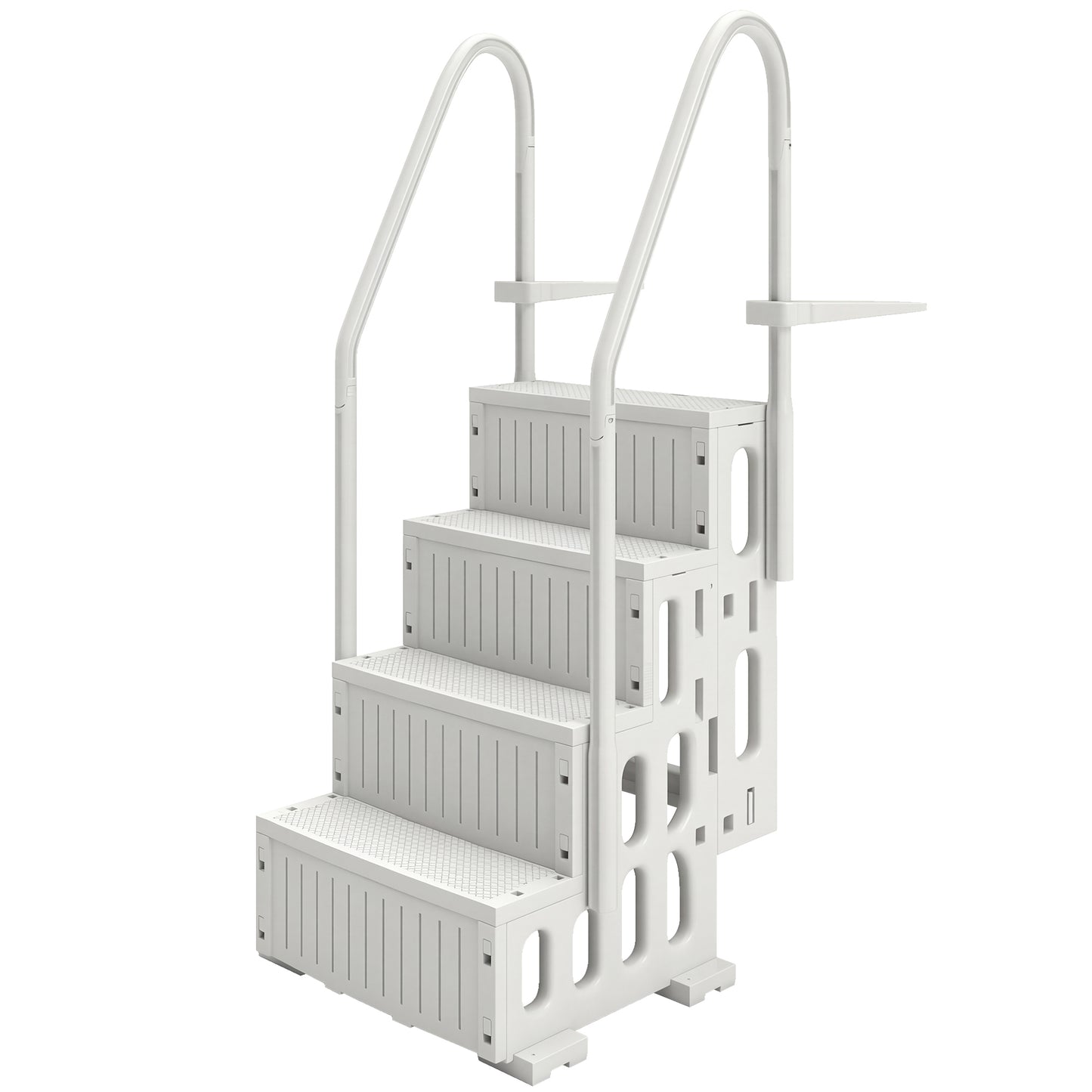 Adjustable Above Ground Pool Ladder | Dual Handrails & Non-Slip Steps