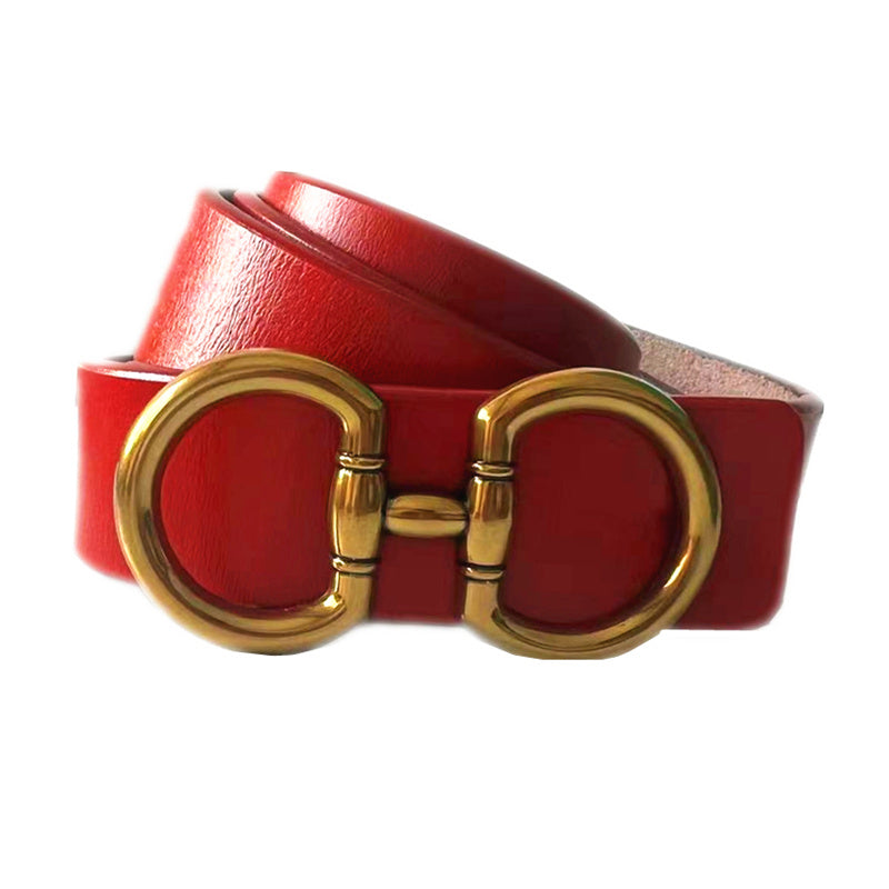 Solid Color Fashionable Women's Leather Belt