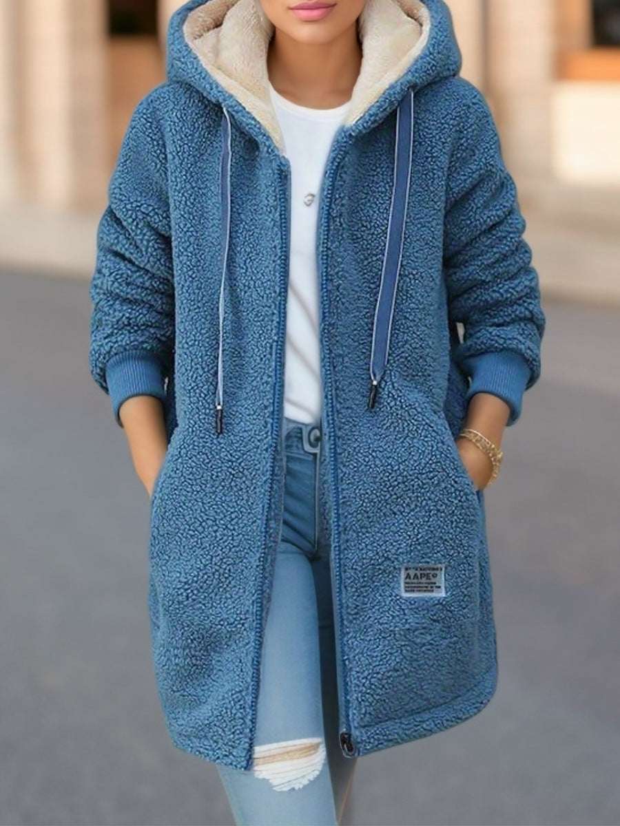 Women's Winter Fleece Hooded Jacket Winter Fleece Hooded Jacket Fashion Casu | Ectron Online