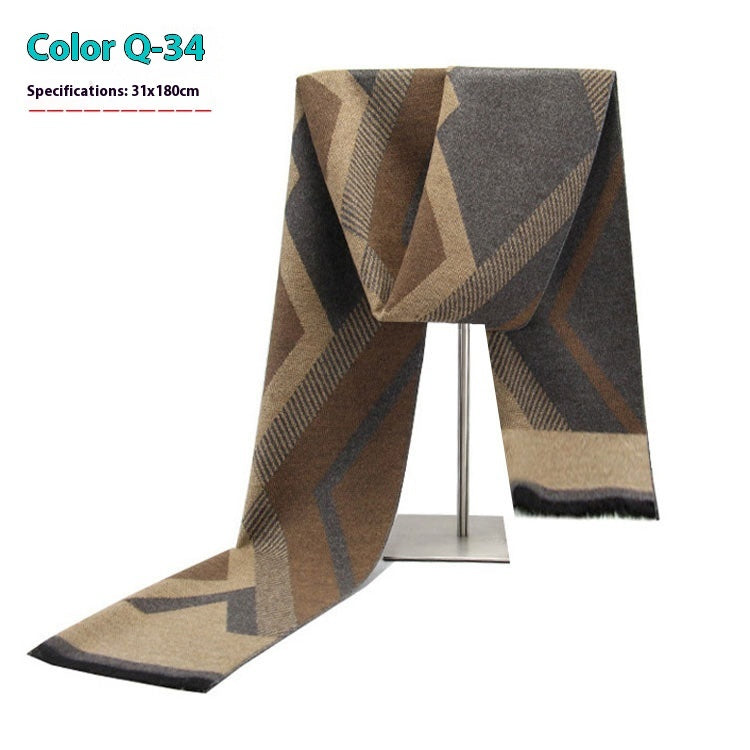 New Men's Cashmere-Like Striped Scarf New Men's Winter Warm Cashmere-like Stri | Ectron Online