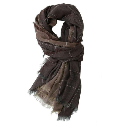 Winter Dual-color Patchwork Plaid Tassel Large Size Scarf