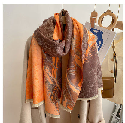 Women's Double-Sided Thick Scarf Style Double-sided Thickened Warm Scarf | Ectron Online