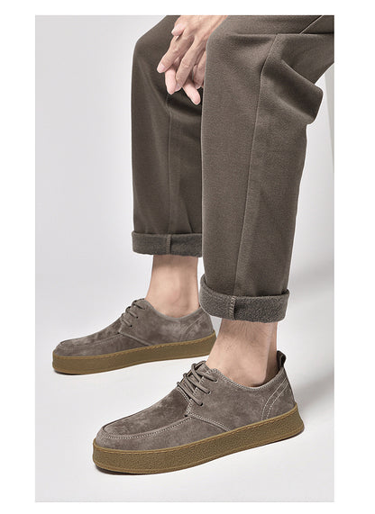 Casual Smart Flat Shoes Spring New Matte Leather Lace-up Men