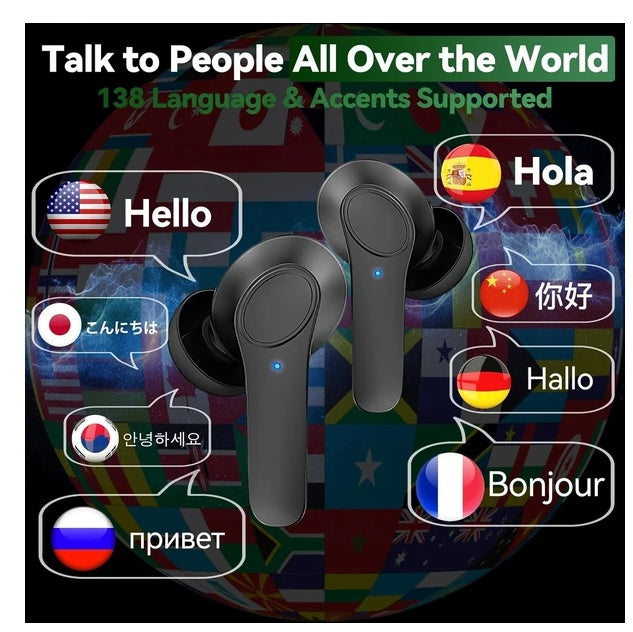 Real-Time Translator Earbuds | 144 Languages Online & Offline Support