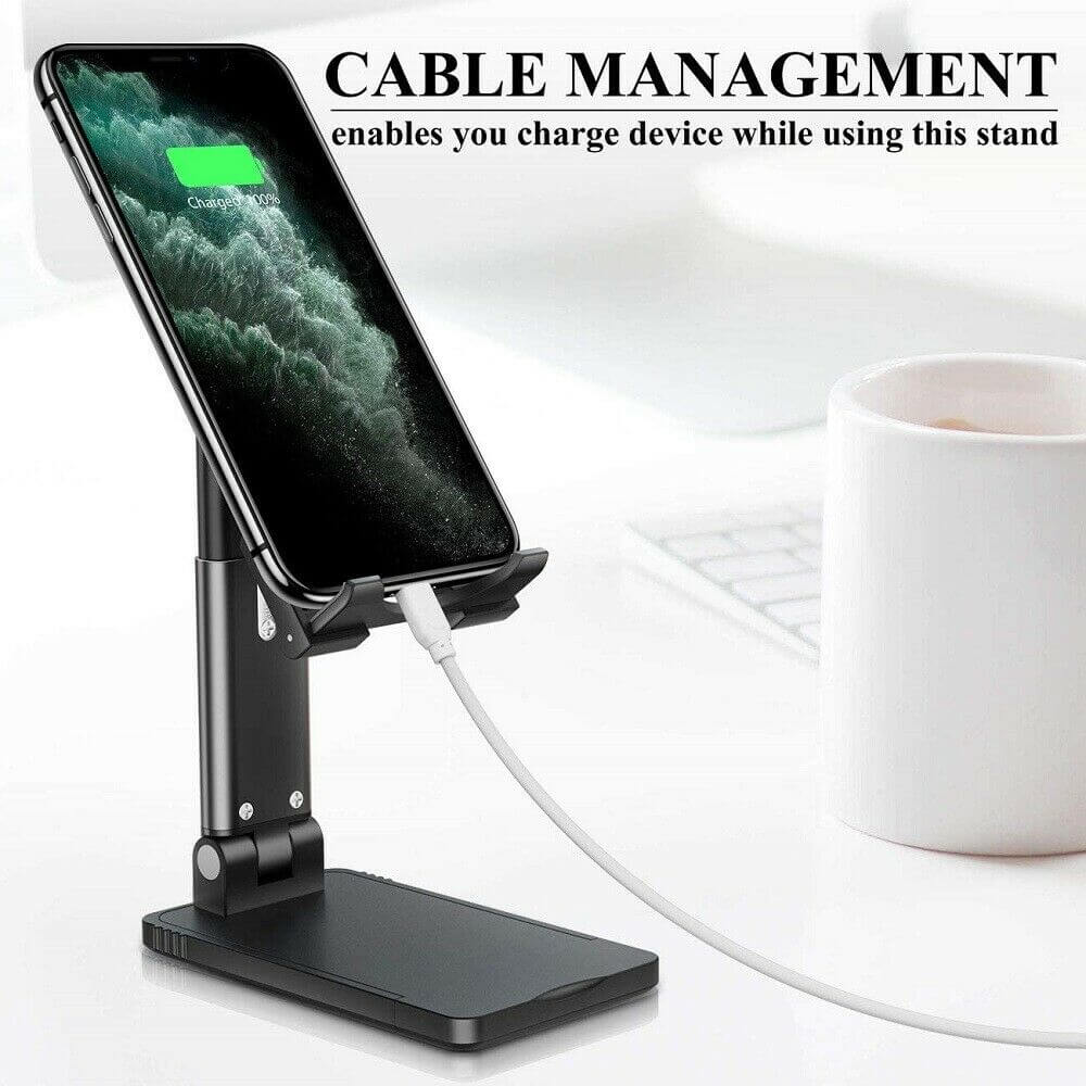 Foldable Desktop Phone & Tablet Stand - Adjustable Height Holder Cell Phone Stand Desktop Holder Tablet S | Ectron Online