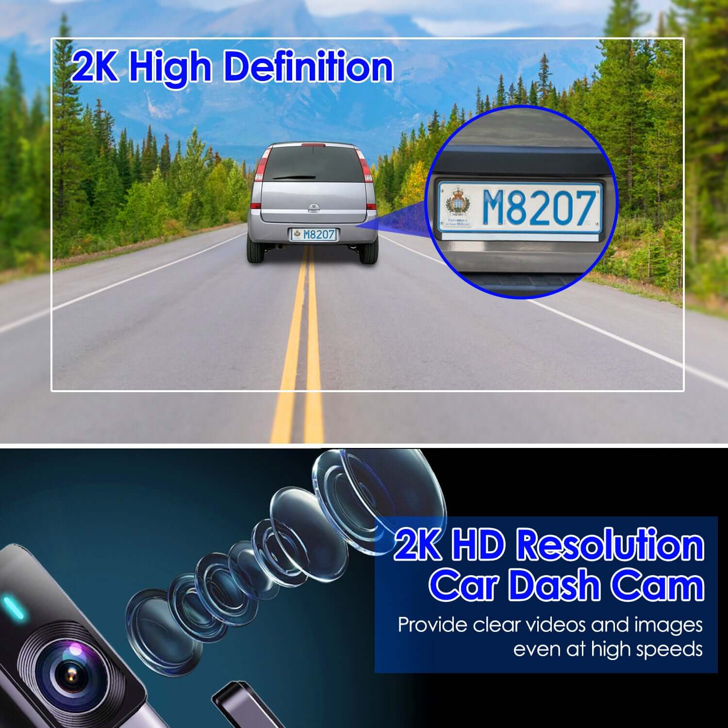 2K HD WiFi Front Dash Cam - 140° 1Pc 2K HD Front Dash Cam For Car With IP | Ectron Online