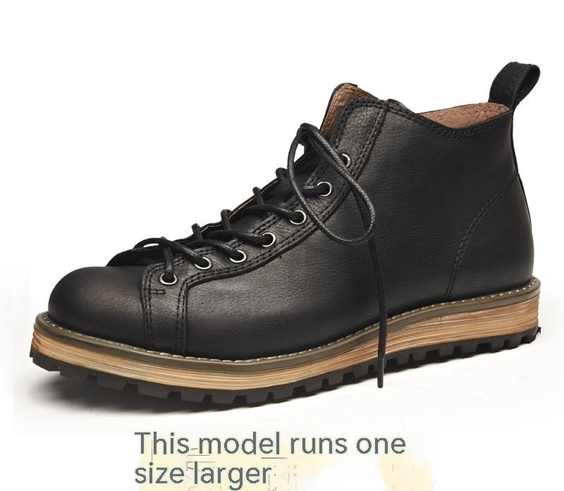 Men’s Vintage Leather Martin Boots – Big Toe, Classic Style Men's Vintage Leather Big Toe Martin Boo | Ectron Online
