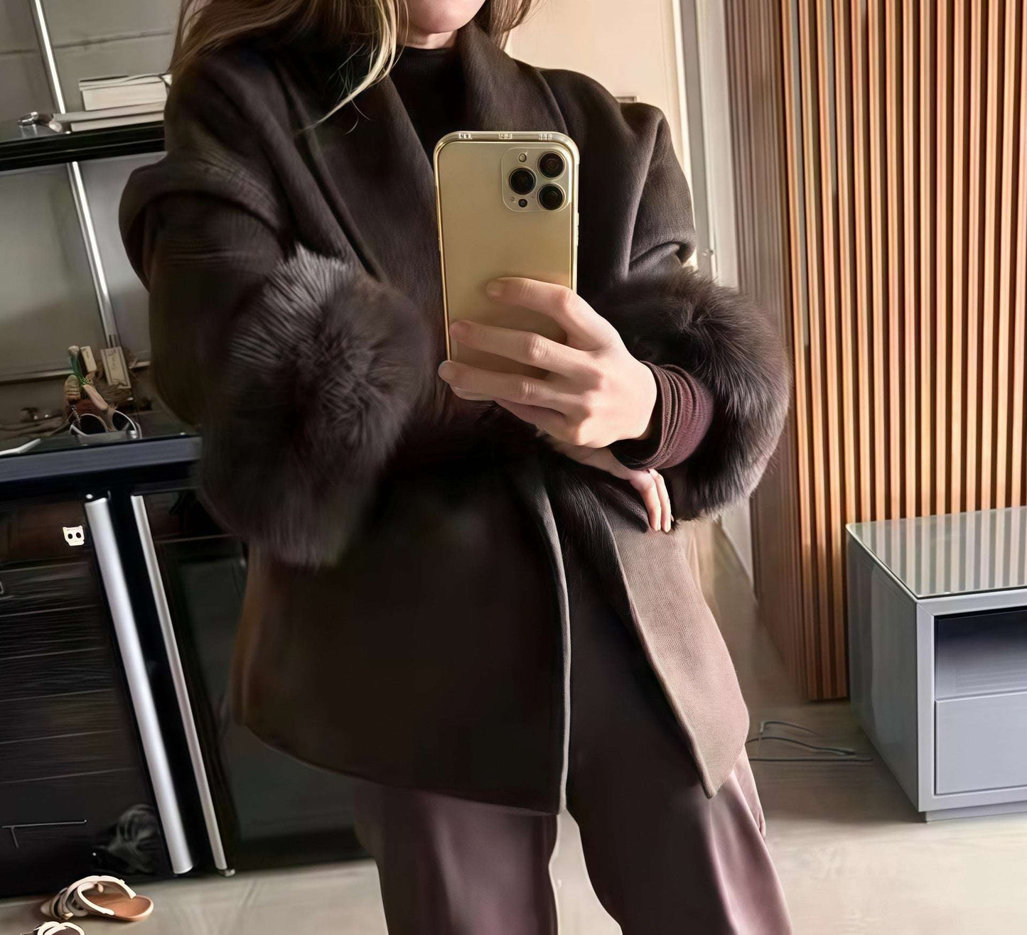 Plus Size French Elegant Woolen Overcoat