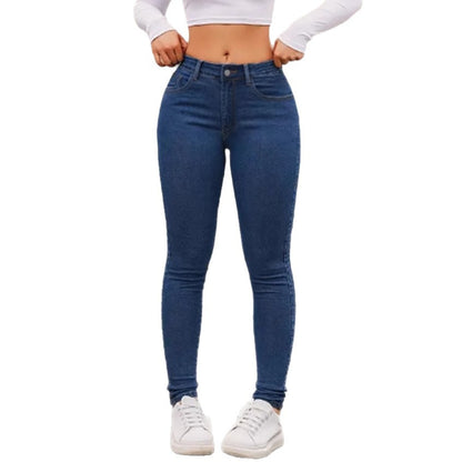 Women's Skinny Stretch Jeans | High-Elasticity Slim Fit Denim Skinny Stretch Feet Pants Jeans | Ectron Online