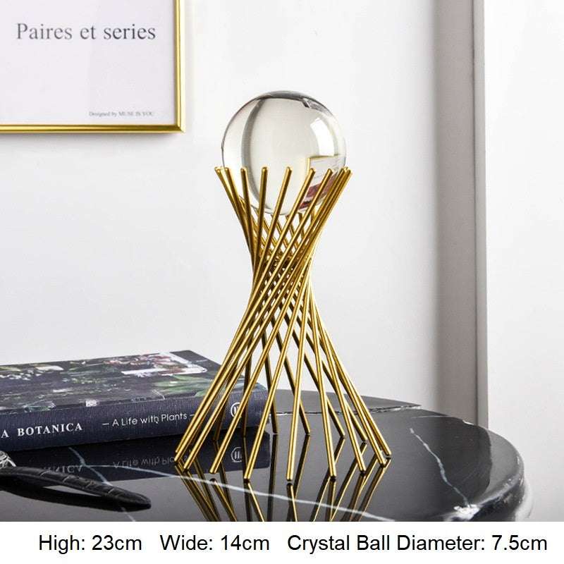 Gold hourglass lattice crystal ball ornament; 23cm high