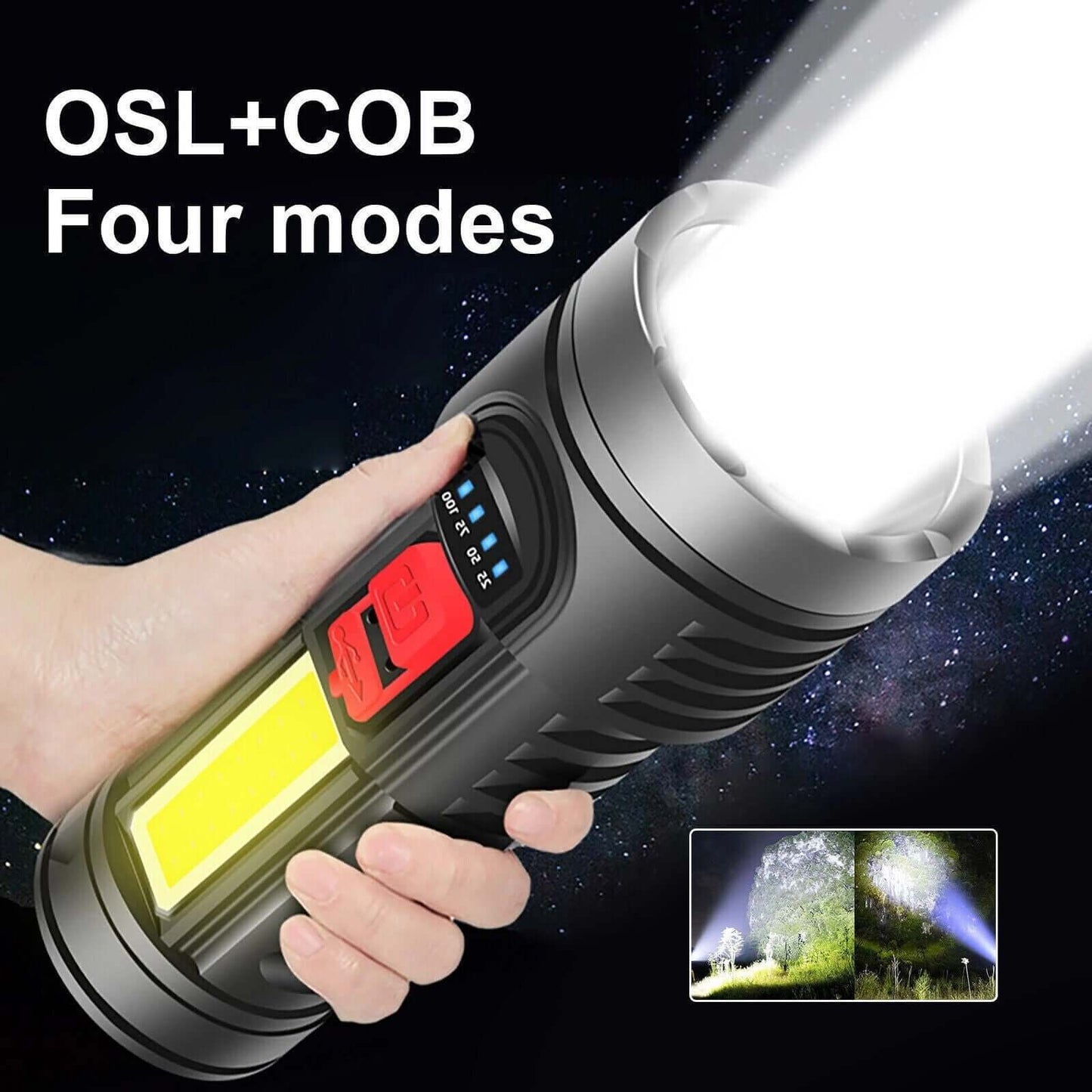 Rechargeable LED Flashlight & Work Light LED Flashlight Torch Rechargeable Work L | Ectron Online