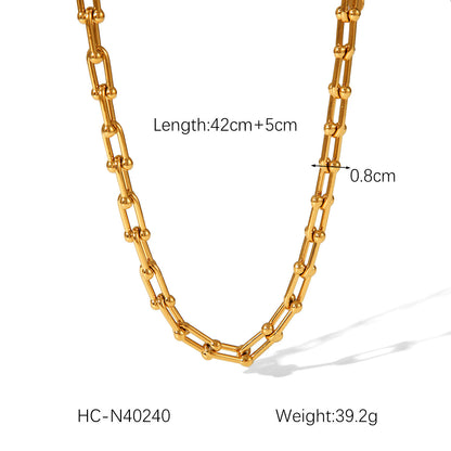 Fashion 18K Gold Plated Handmade Chain Ball Bead Chain