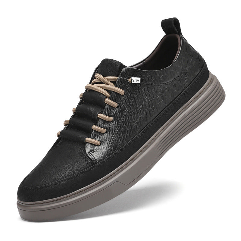 Men’s Plus Size No-Tie Leather Sneakers – Casual & Comfy Men's Plus Size Leather Sneakers No-tie | Ectron Online