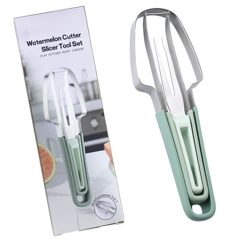 3-in-1 Watermelon Cutter & Slicer Tool | Stainless Steel Fruit Carver