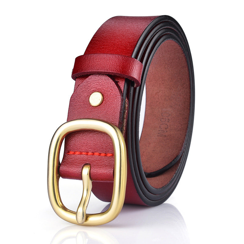 Simple And Versatile Women's New Genuine Leather Belt