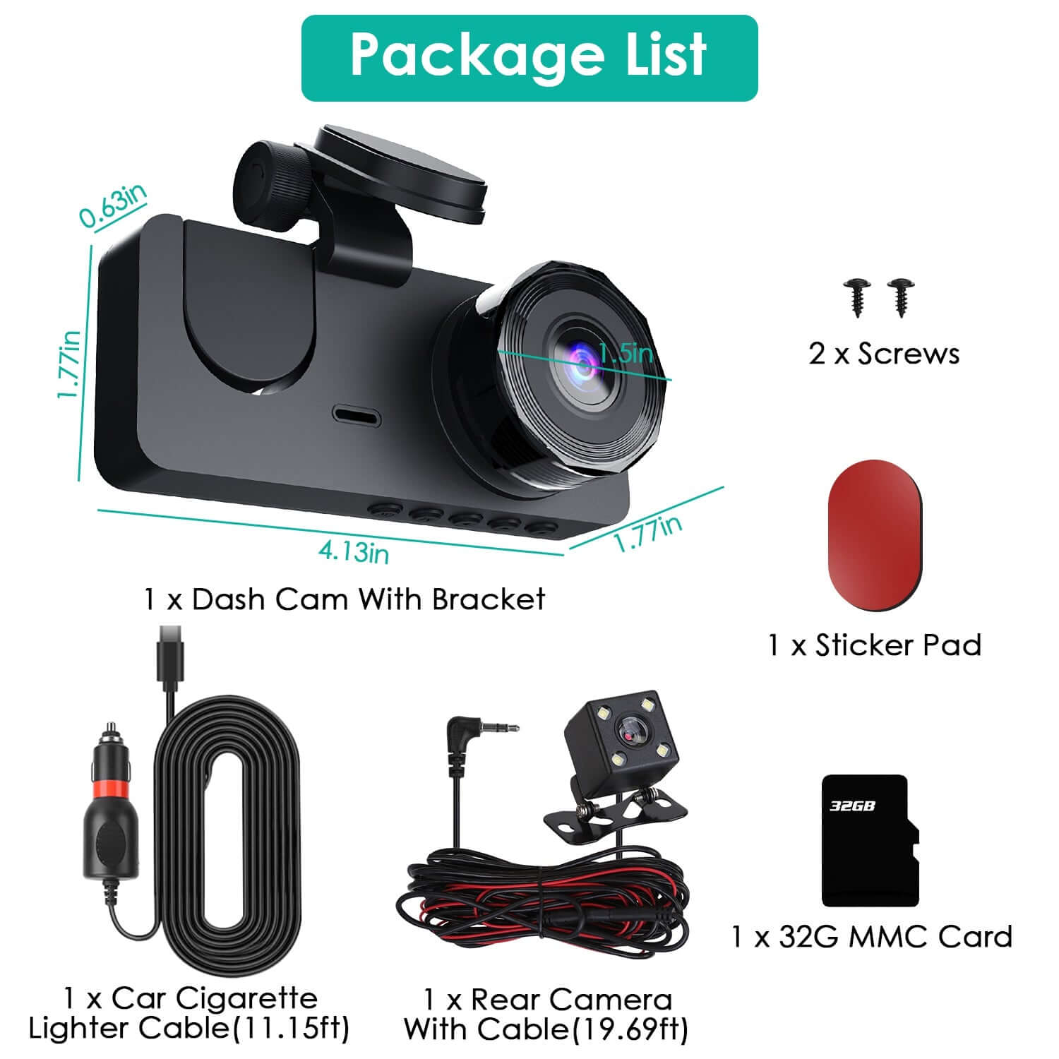 3-Channel 360° Dash Cam - 1080P Front, Interior & Rear Car Camera 3 Channel Dash Cam Front Inside Rear Veh | Ectron Online