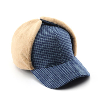 Women's Autumn And Winter Plaid Lambswool Warm Hat