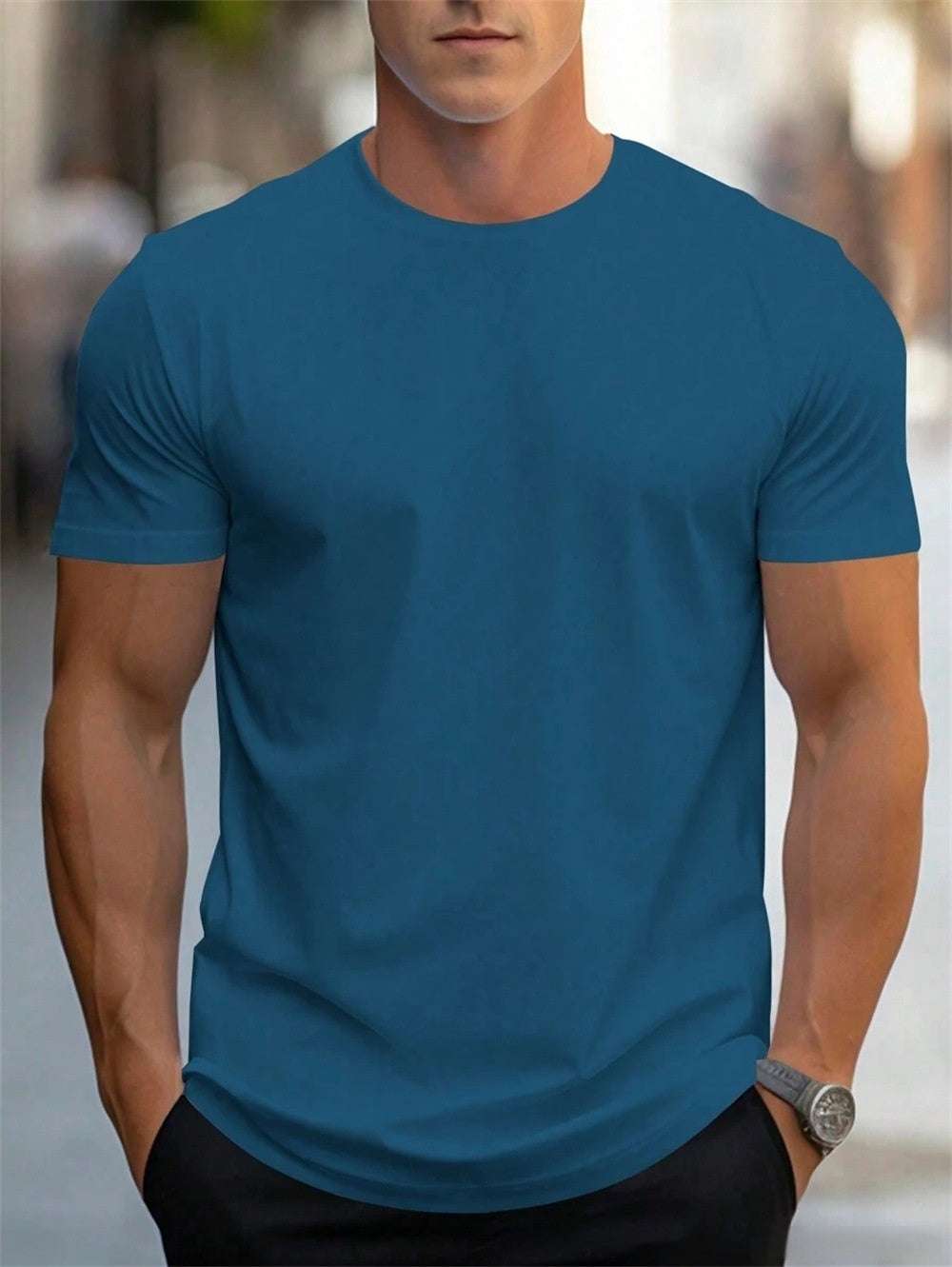 Retro American Print T-Shirt for Men – Stylish Summer Short Sleeve American T-shirt Printing Retro Short Sl | Ectron Online