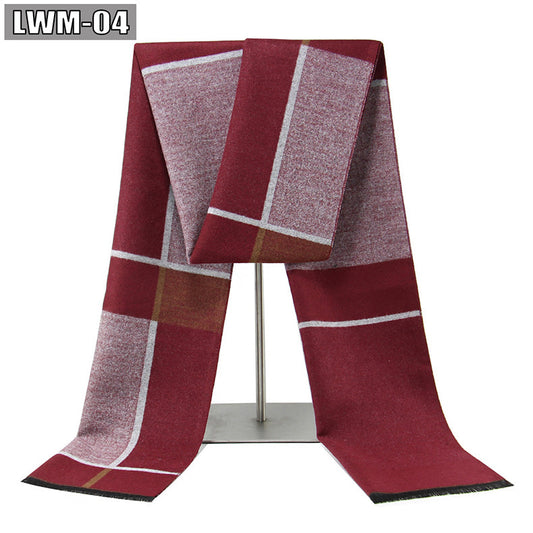 Men's Scarf European And American Cashmere Autumn And Winter Business Plaid