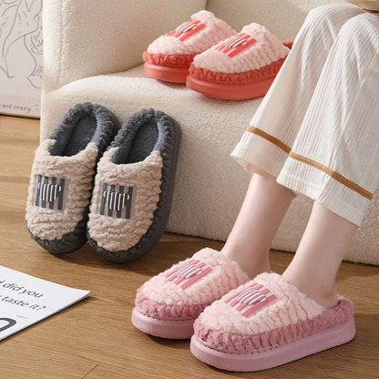 Color-Matching Lamb Slippers – Warm, Non-Slip Indoor Couples New Color-matching Lamb Slippers Indoor | Ectron Online