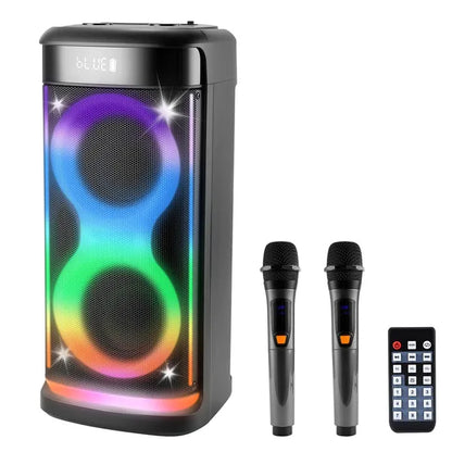 Portable Wireless Party Speaker | Bluetooth Speaker with Mic & Guitar In Portable Wireless Party Speaker With LED | Ectron Online