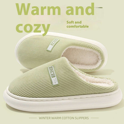 Autumn And Winter Home Indoor Plush Warm Slugged Bottom Baotou Non-slip Cotton Slippers