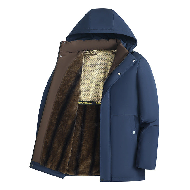 Men's Windproof Waterproof Coat Men's Cotton-padded Clothes Fleece-lined | Ectron Online