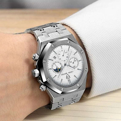 Men's Moon Phase Multi-function Watch Waterproof High-grade Three Eyes And Six | Ectron Online