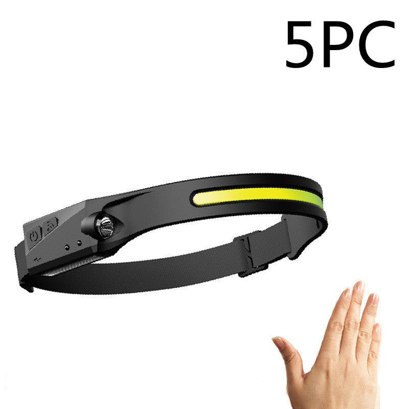COB LED Induction Riding Headlamp Flashlight, USB Rechargeable COB LED Induction Riding Headlamp | Ectron Online