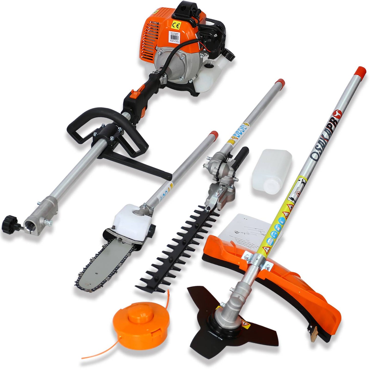 4-in-1 Gas Powered Garden Tool System - Pole Saw & Trimmer