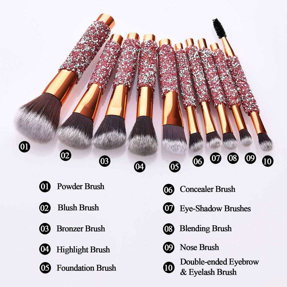 10 IN 1 Diamond Inlaid Handmade Custom Makeup Brush 10 IN 1 Diamond Inlaid Handmade Custom M | Ectron Online