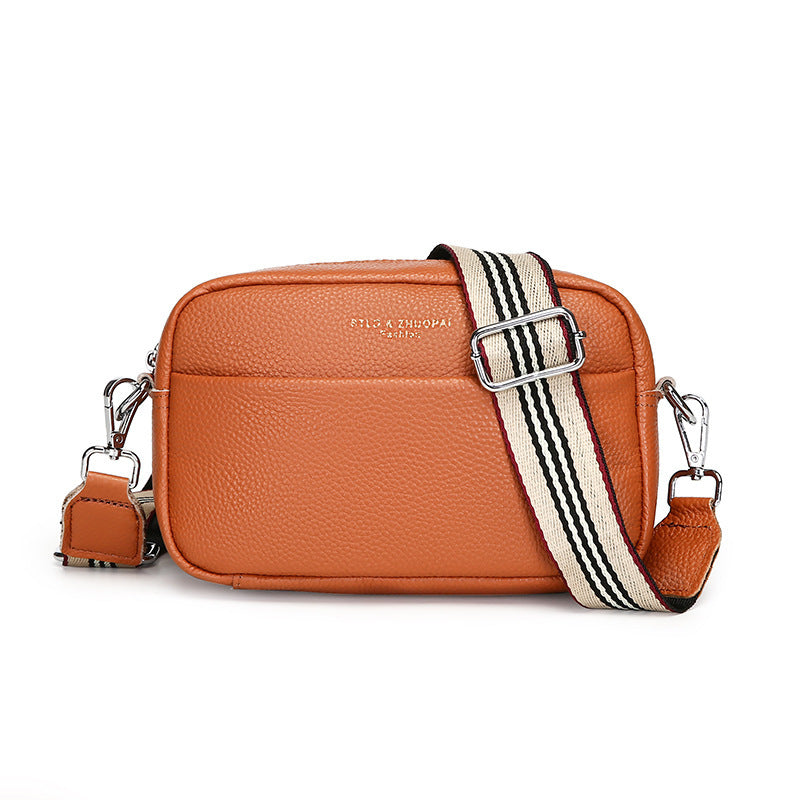 Top Layer Cowhide Small Square Bag for Women Fashion Simple Shoulder Messenger Bag To | Ectron Online