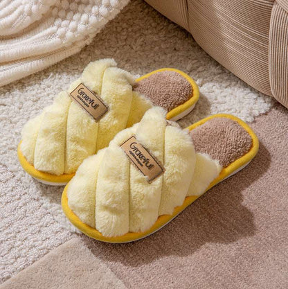 Plush Cotton Slippers – Thick Bottom, Non-Slip & Warm Comfort New Simple Thick Bottom Interior Home No | Ectron Online