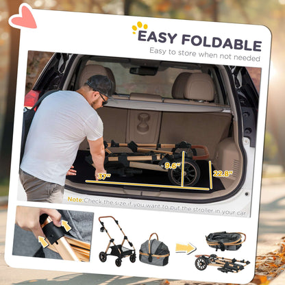 3-in-1 Dog Stroller with Detachable Cabin 3 In 1 Dog Stroller With Detachable Cabi | Ectron Online