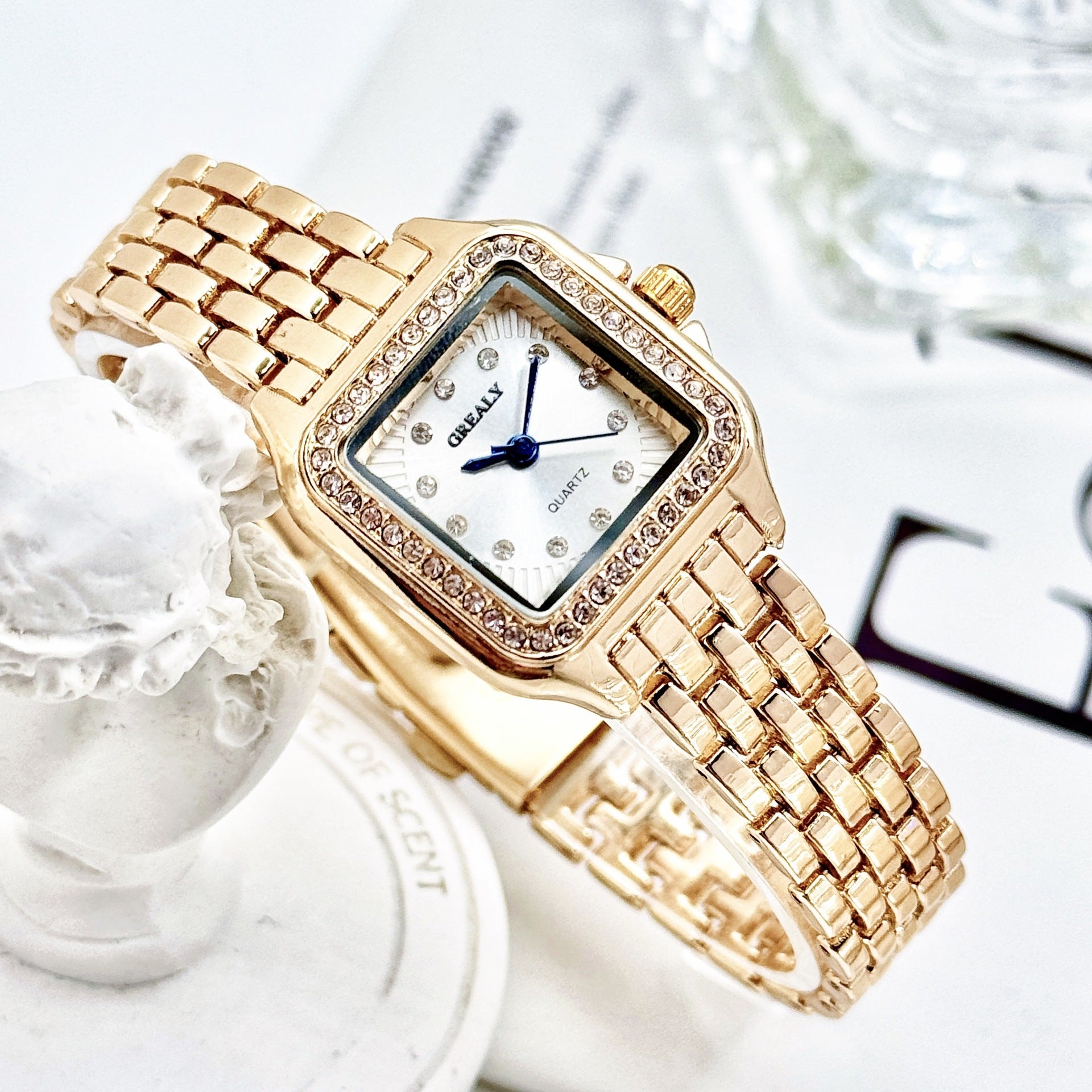 Retro Square Waterproof Diamond Watch Classic Retro Square Waterproof Women's | Ectron Online