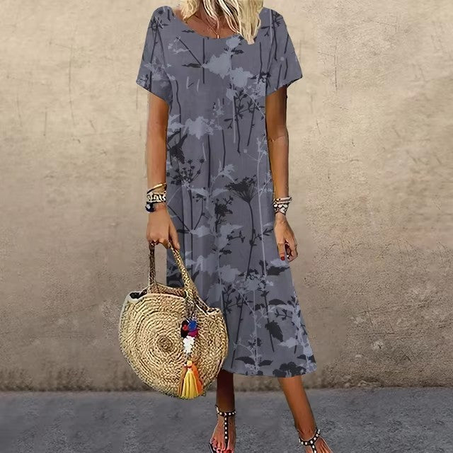 Summer Super Large Beach Short Sleeve Dress – Breezy & Loose Summer Super Large Beach Short Sleeve Dr | Ectron Online