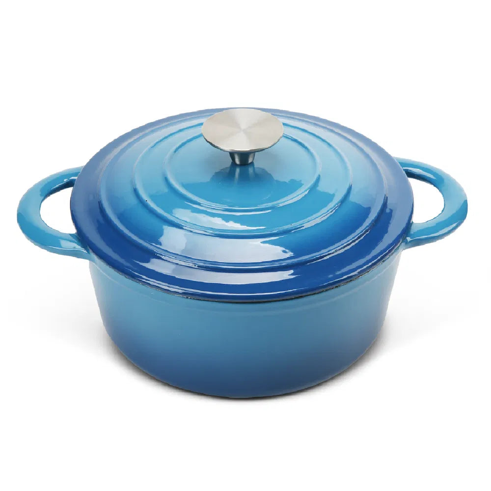 4.5 QT Enamel Cast Iron Dutch Oven - Pot with Lid & Dual Handles