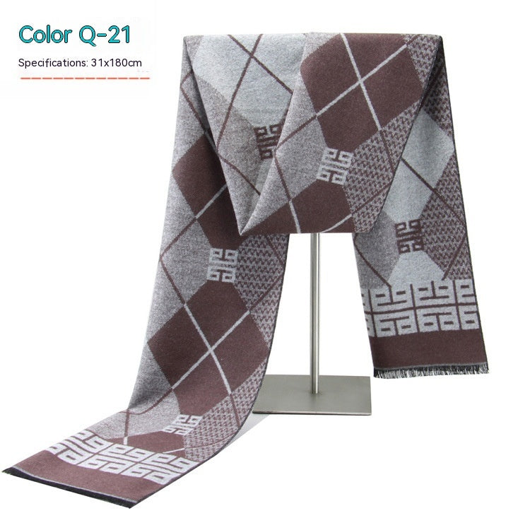 Men's Striped Winter Scarf Men's Striped Winter Warm Artificial Cas | Ectron Online