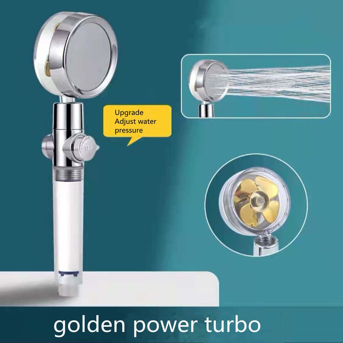 360° Rotating Turbo Shower Head Shower Head Water Saving Flow 360 Degree | Ectron Online