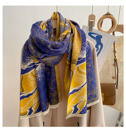 Women's Double-Sided Thick Scarf Style Double-sided Thickened Warm Scarf | Ectron Online