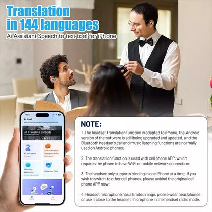 Smart Translator Earbuds | 144 Languages Real-Time & Offline Translation Translator Earbuds 144 Languages Real Ti | Ectron Online