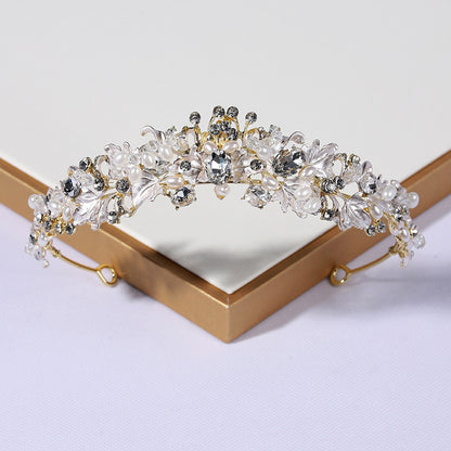 Pearl Elegant Crown Headdress Female Birthday Crown Wedding Dress Hair Accessories