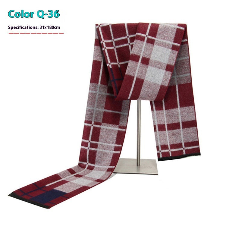 New Men's Cashmere-Like Striped Scarf