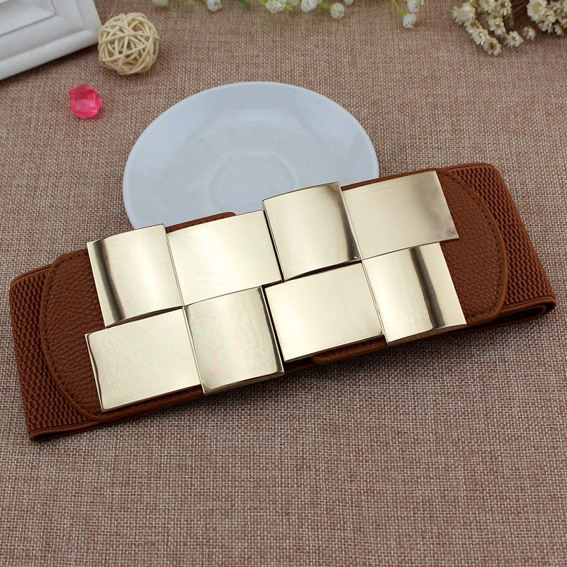 Fashionable Waistband: Elastic with Metal Buckle & Decorative Seal Belt | Ectron Online