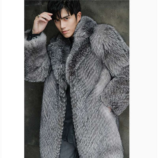 Men's Faux Fox Fur Coat