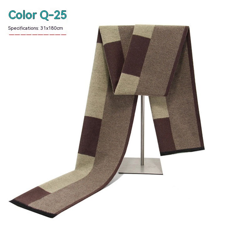 Men's Striped Winter Scarf Men's Striped Winter Warm Artificial Cas | Ectron Online