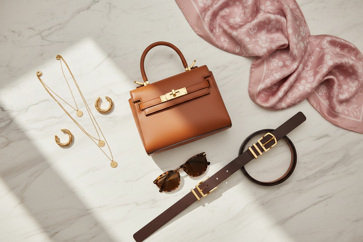 Enhance your wardrobe with our exquisite Women’s Accessories Collection—the ultimate finishing touches designed to elevate any outfit. From stylish handbags and elegant jewelry to chic scarves and trendy belts, our carefully curated selection perfectly combines functionality with high fashion, ensuring you're prepared for every occasion.

Complete your look with confidence! Explore our Women’s Accessories Collection and discover the perfect pieces to reflect your unique style.