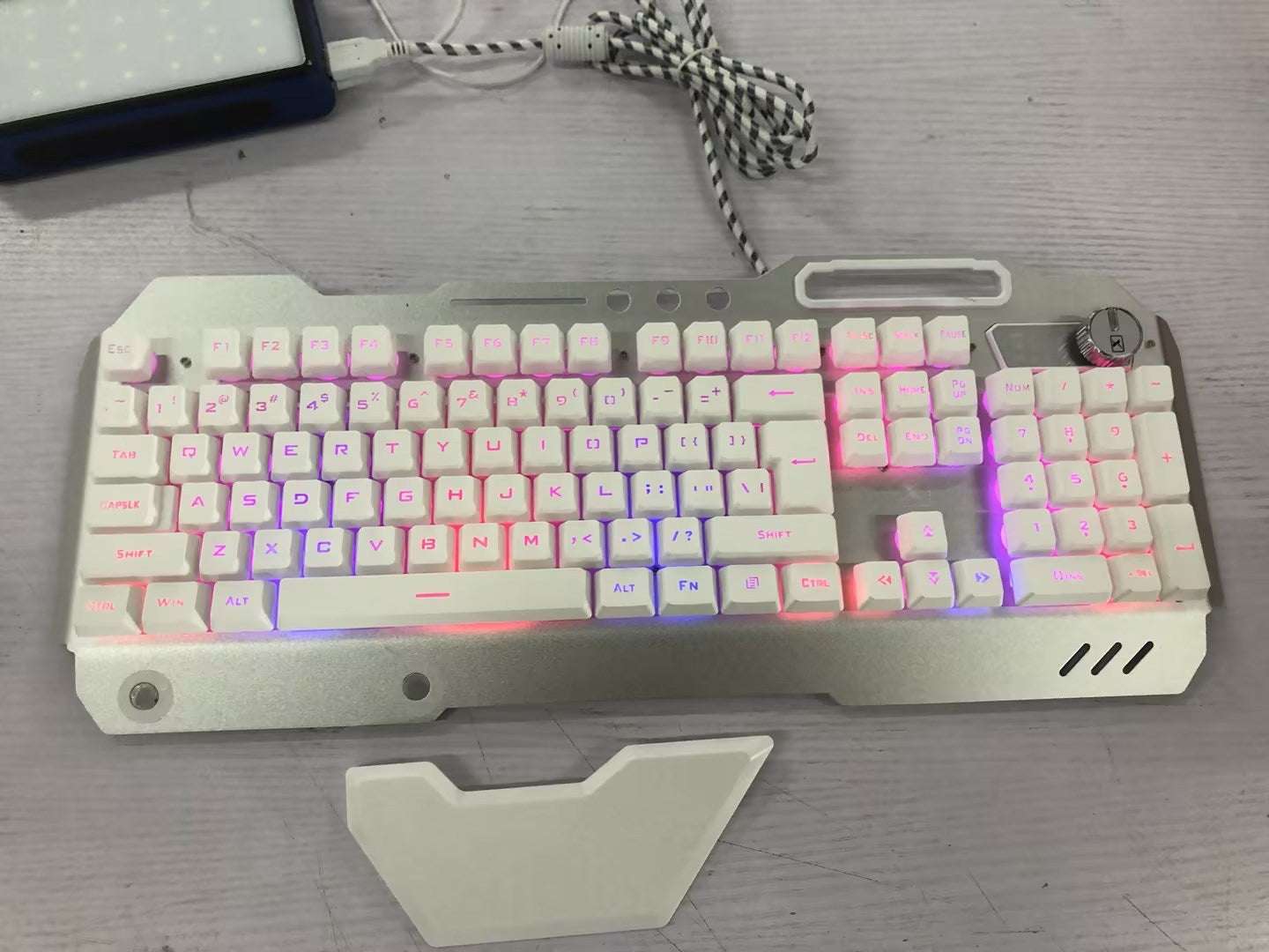 ErgonomicWired Gaming Keyboard with RGB Backlight Phone Holder ErgonomicWired Gaming Keyboard with RGB | Ectron Online